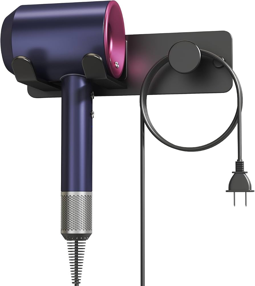 Hair Dryer Holder Wall Mount Matte Black Hair Dryer Holder for Bathroom Cabinet SUS 304 Stainless... | Amazon (US)