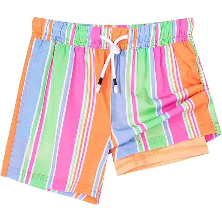 SURF CUZ Boys Swim Trunks with Boxer Brief Liner Toddler Boy Stretch Swimsuit Shorts Quick Dry Sw... | Walmart (US)