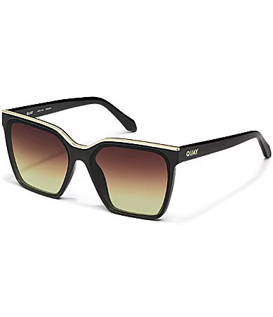 QUAY Women's Level Up 51mm Square Sunglasses - Black/Brown Yellow | Dillard's