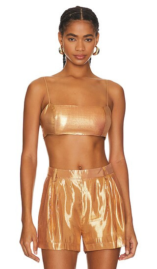 Vedra Bra Top in Nude Glitter | Revolve Clothing (Global)