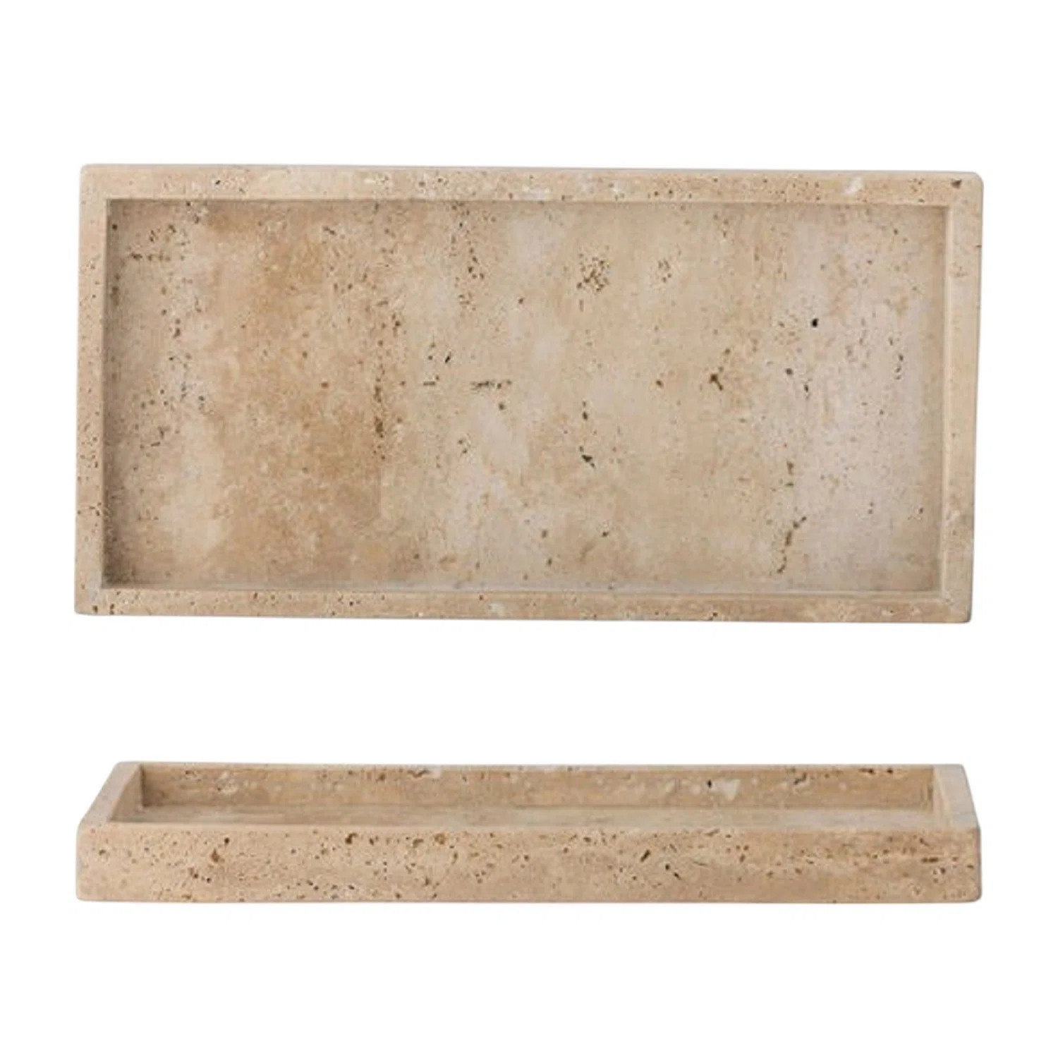 Travertine Tray Large In Cream | Joss & Main