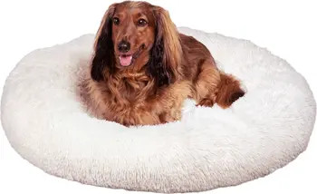 Maisie Bohemian Glam Faux Fur Round Fluffy Calming Donut Pet Bed with Washable Cover | Nordstrom