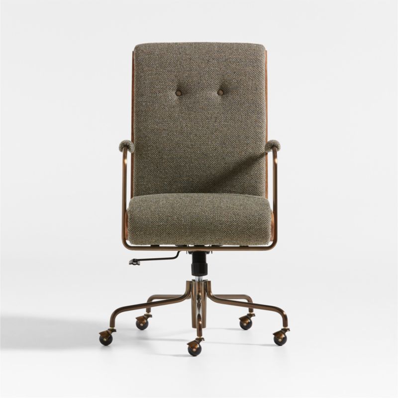 Ellison Green Woven High-Back Office Chair | Crate & Barrel | Crate & Barrel