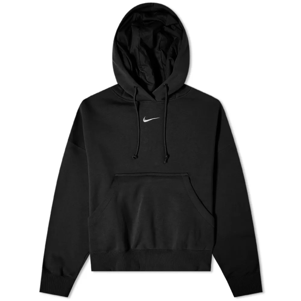 Nike Women's Phoenix Fleece Oversized Hoodie in Black/Sail, Size Large | END. Clothing | END. Clothing