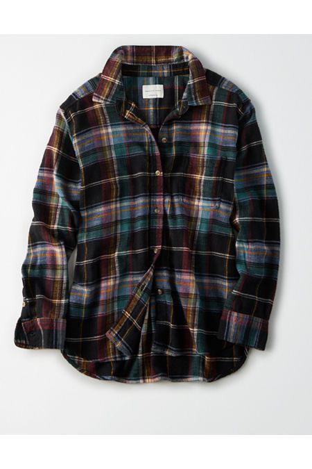 AE Ahh-Mazingly Soft Boyfriend Plaid Shirt | American Eagle Outfitters (US & CA)