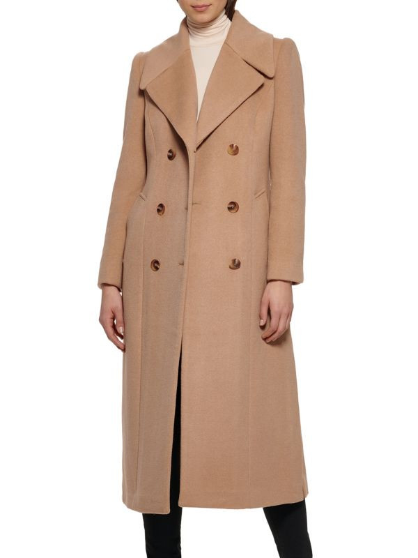 Kenneth Cole Double Breasted Long Wool Coat on SALE | Saks OFF 5TH | Saks Fifth Avenue OFF 5TH