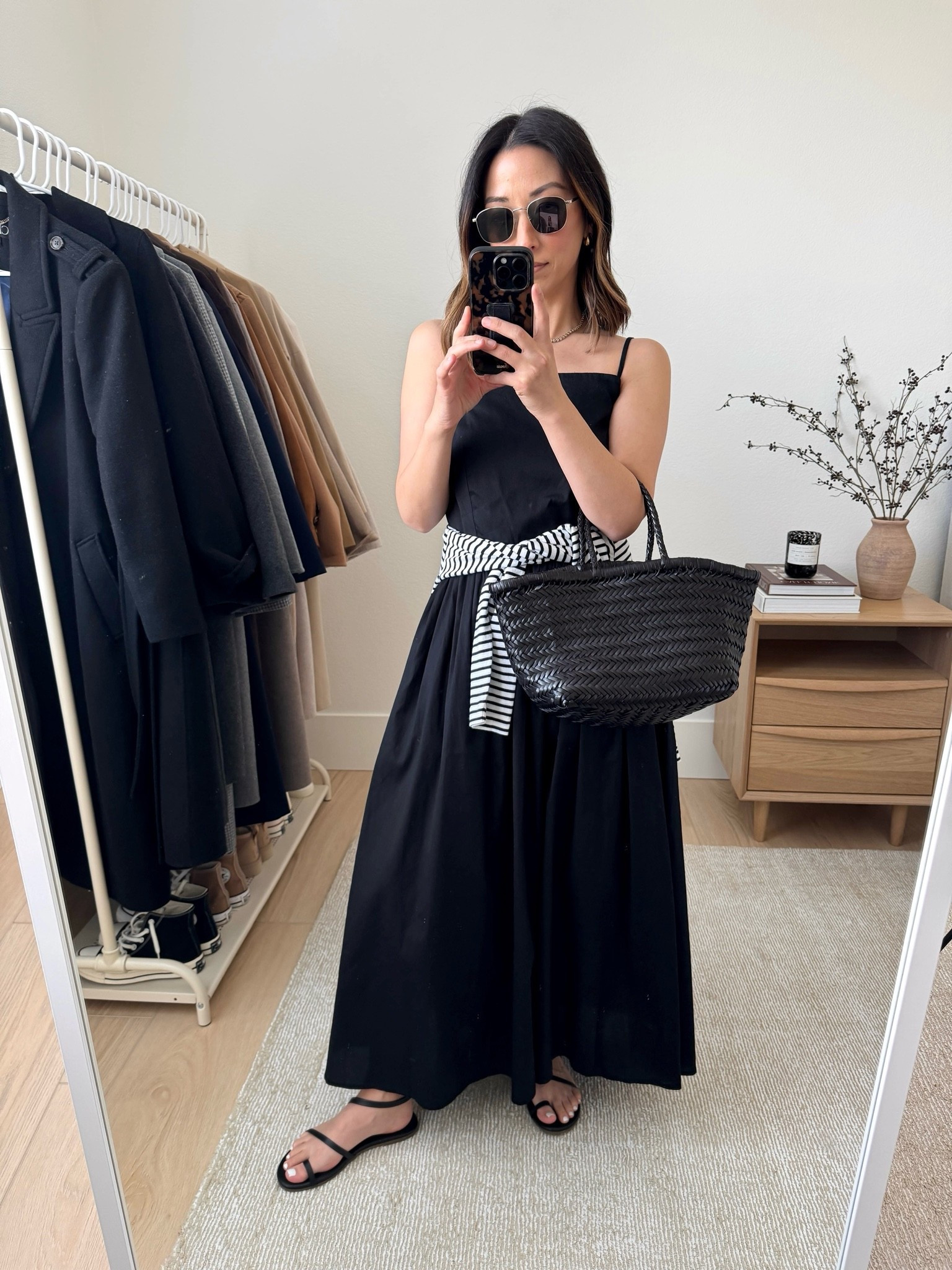 European travel capsule outfit. This is for more of spring time, but you can take bits and pieces out if you go in the summer. 

Free Assembly dress xs (old, linked similar)
Tkees sandals 5
Le specs sunglasses 
Dragon Diffusion triple jump small

Summer outfits, swim, summer style, petite style