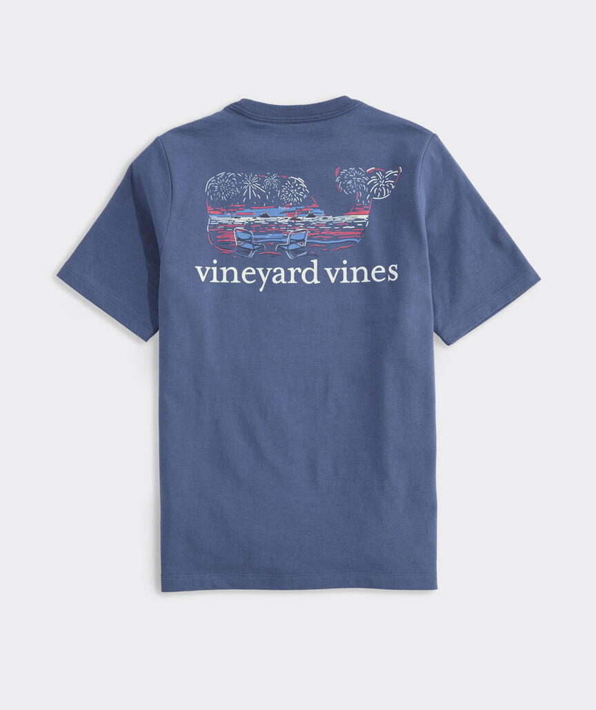Boys' Glow-In-The-Dark Beach Fireworks Whale Short-Sleeve Pocket Tee | vineyard vines