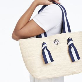 Ribbon Straw Beach Tote | Mark and Graham