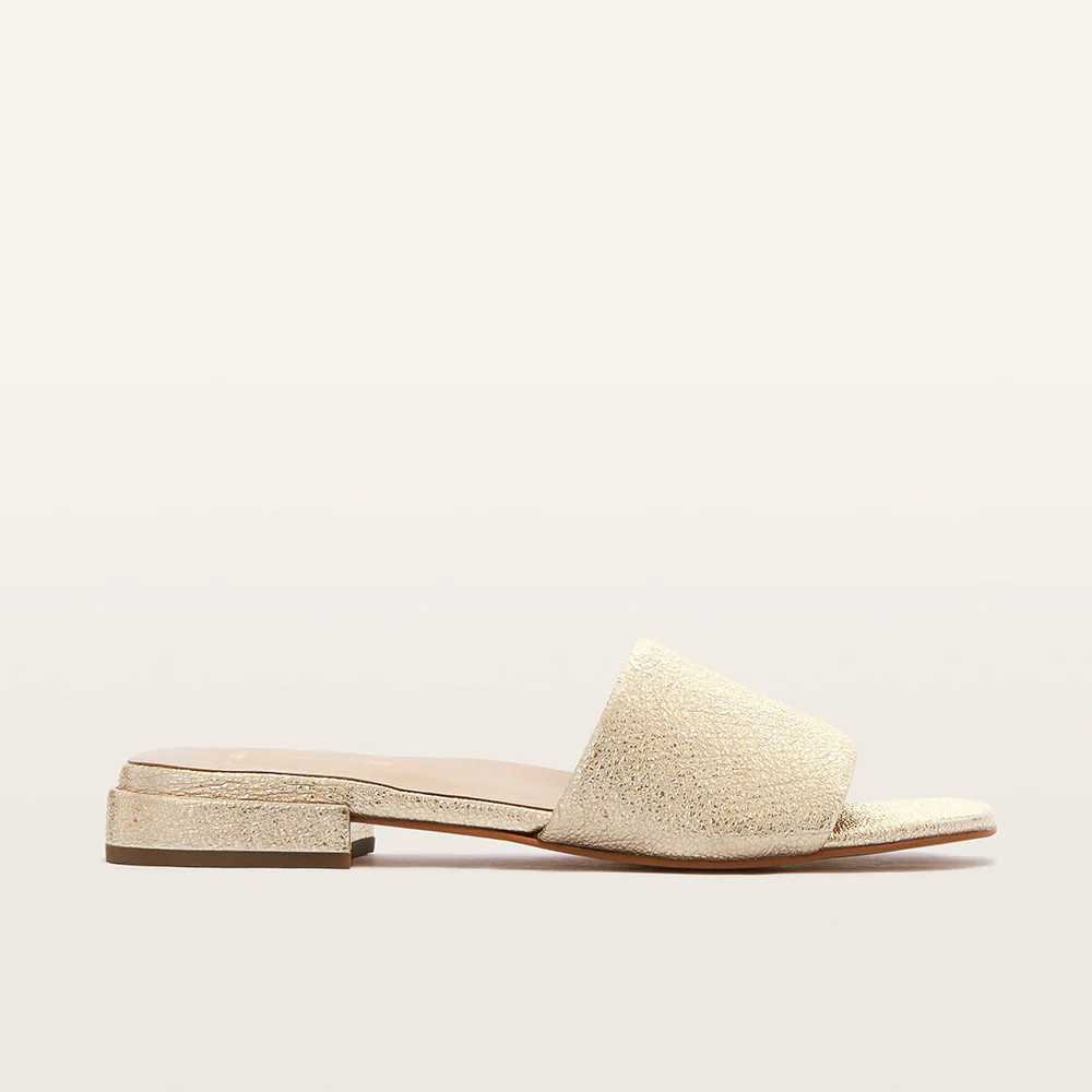 Aniston Gold Texture Slides | FRANKIE4 | FRANKIE4