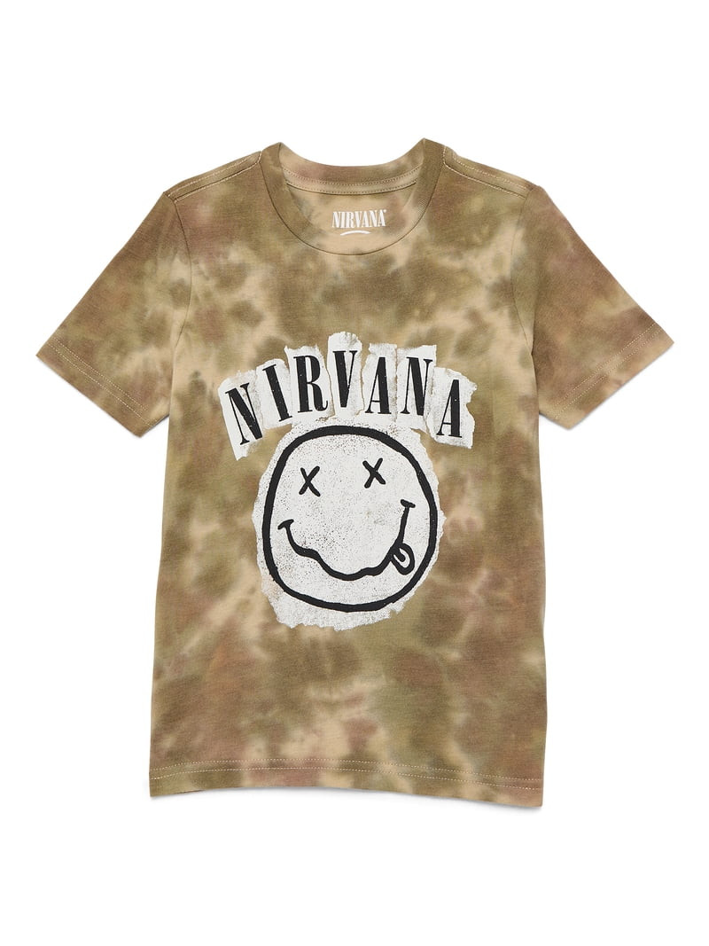 Nirvana Boys Tie Dye Graphic Tee with Short Sleeves, Sizes 4-18 | Walmart (US)