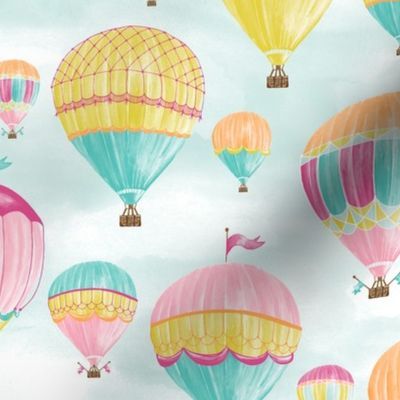 Wolken, Flugzeug, Himmel, Drachen, Heißluftballon, Luftballons, Luftschiff, Ballons, Fluggerät,... | Spoonflower
