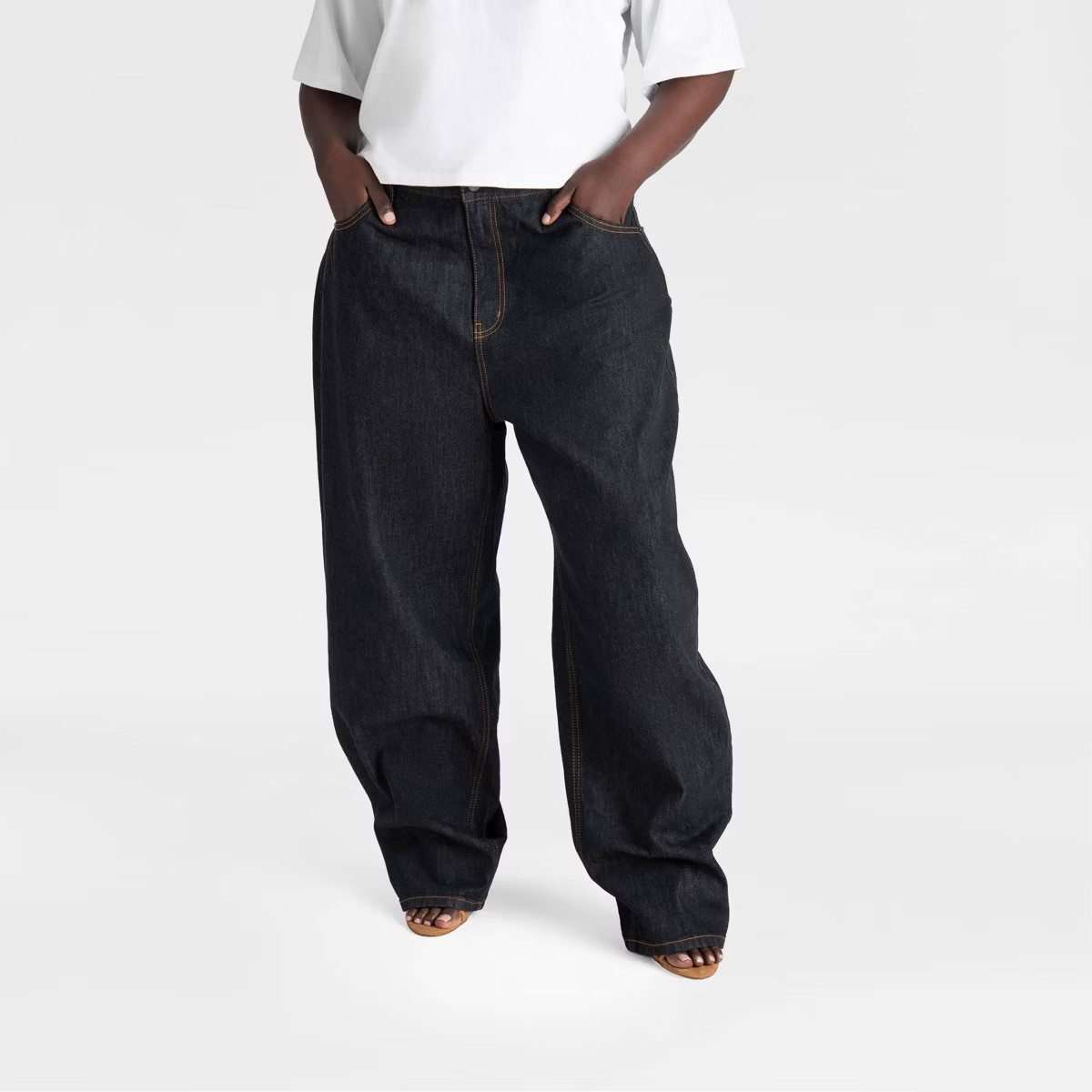 KBB by KAHLANA Women's Mid-Rise Wide Leg 'The Kahlana Jean' - Dark Indigo 22 | Target