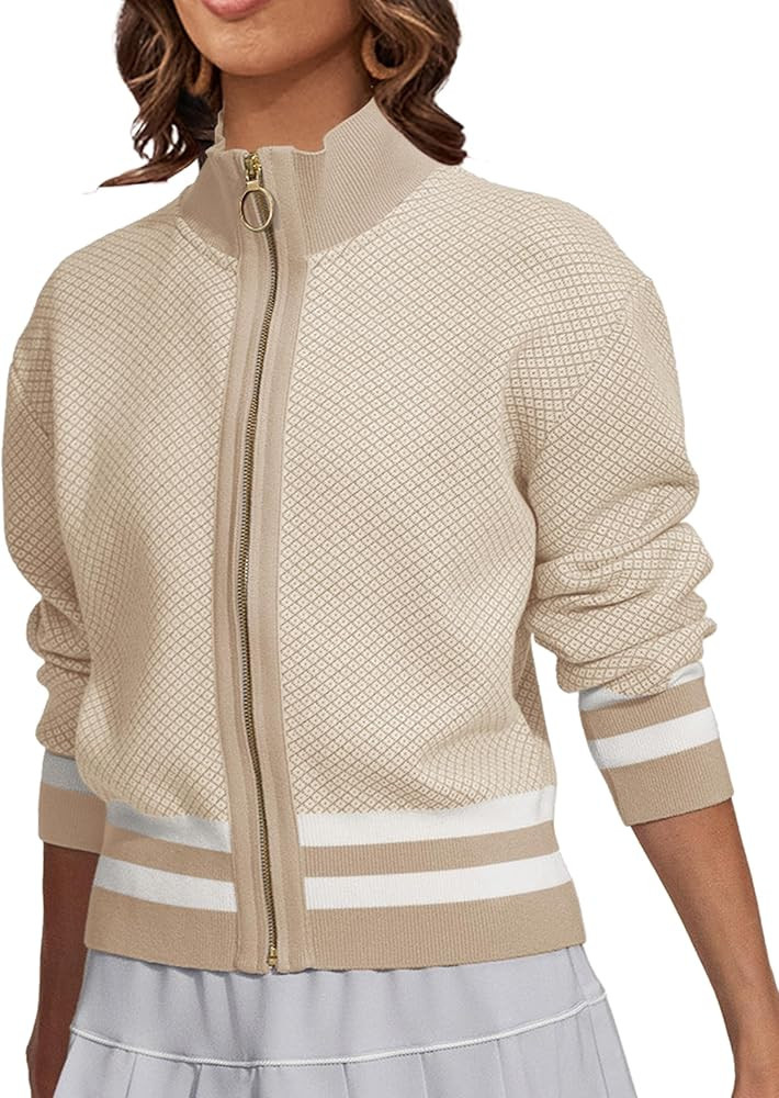 SuperPrity Cardigan Sweaters for Women Long Sleeve Zip Up Lightweight Knit Jacket 2024 Fashion Fa... | Amazon (US)