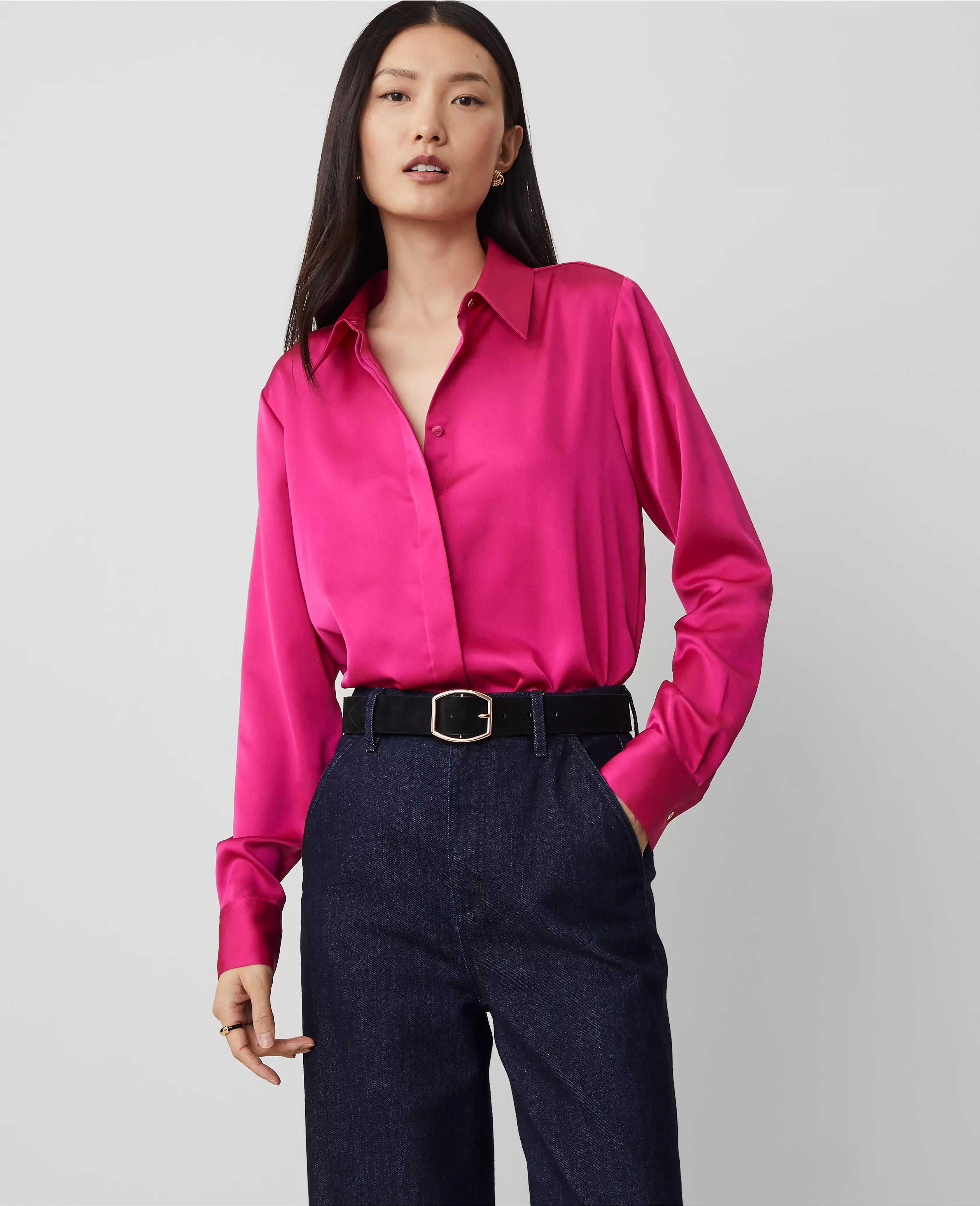 Satin Essential Shirt | Ann Taylor (US)