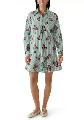 Women's Long Sleeve Flounce Shirtdress | Belk