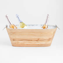 Carson Ash Wood Beverage Tub + Reviews | Crate & Barrel | Crate & Barrel