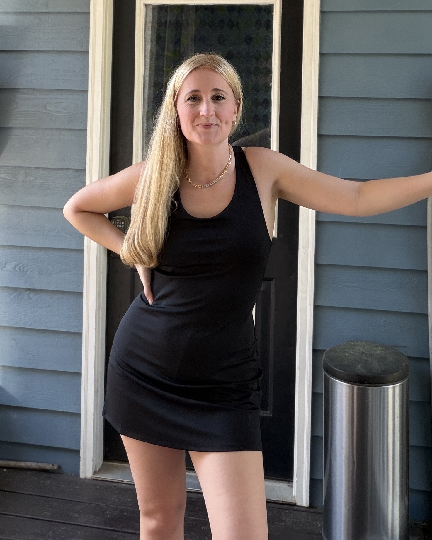 Love this alo Dress! 🖤

The fabric is stretchy and smooth, super comfy, and I love the back! 

#alo #alodress #athleisure #athletic #athleticdress #alodress #pickleball #pickleballdress #lbd #littleblackdress