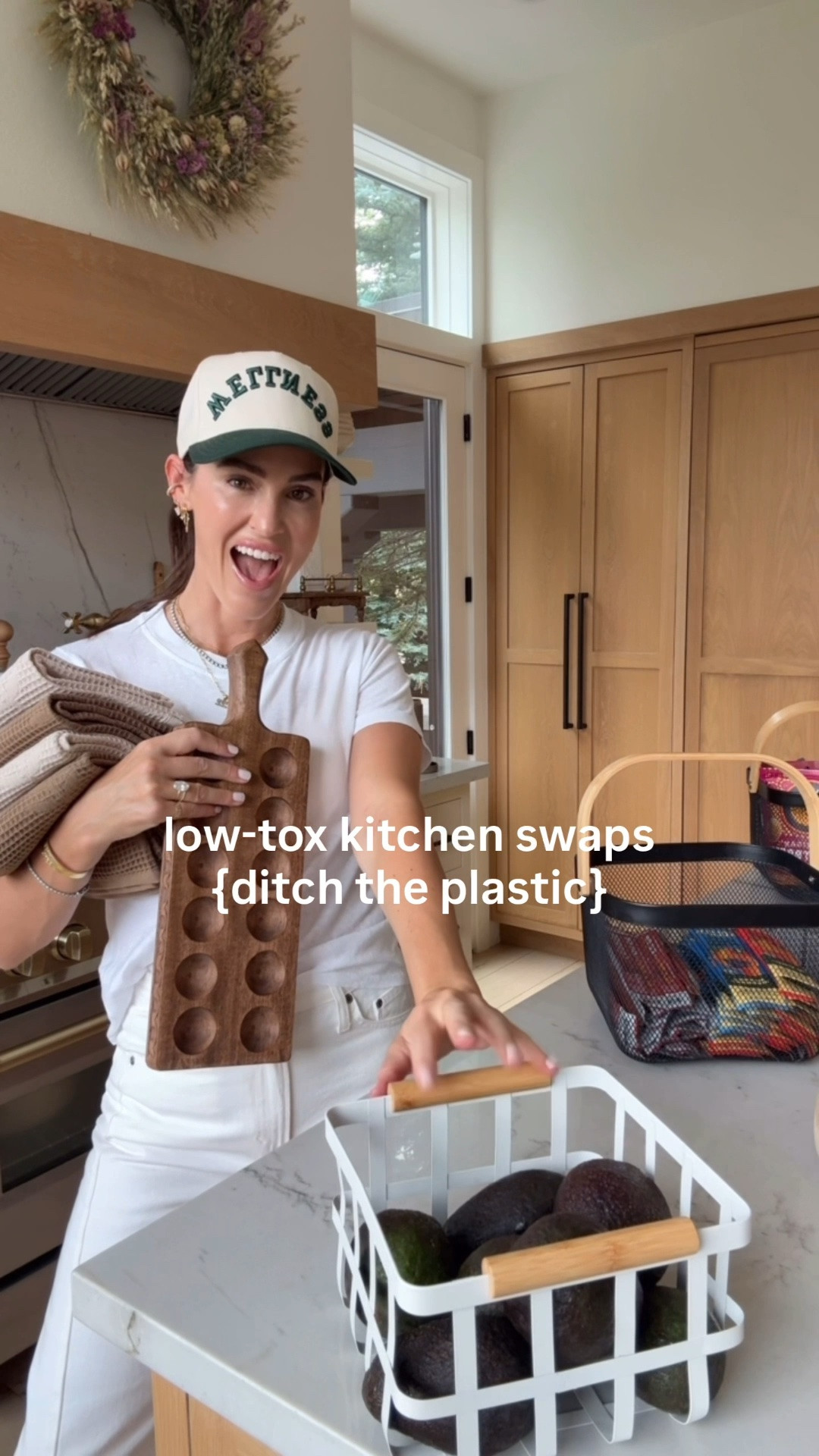 Another round on low-tox kitchen swaps👩🏻‍🍳 It’s time to ditch the plastic and go back to the basics my friends! I use better materials for the body and our environment - think: wood, stainless steel and cotton! Here’s what I’m currently loving👇🏻
▪️ 100% cotton towels - no more synthetic material (i.e. plastic!!🙅🏻‍♀️)
▪️ metal & wood food baskets - buhhh bye acrylic containers👋🏻 I’ve had these ones for years and use them to organize my fridge and pantry👏🏻
▪️stainless steel blender - love this attachment knowing it’s free of plastic. A great healthy option that is super powerful!
▪️wood egg holder - no more plastic containers leaching into food. Love the pretty detail and I know my eggs are safe🥚
▪️wood serving bowls - I have different shapes and sizes, using these for dinner all the time🪵 I feel good knowing that no microplastic are getting into our food. 

Comment “KITCHEN” and I’ll send the details to your DMs👩🏻‍🍳

#LTKHome #LTKfoodie #LTKdayinmylife