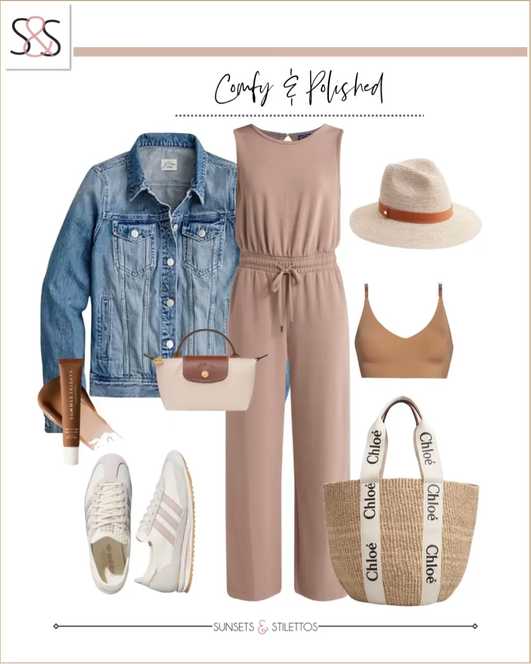 This jumpsuit is amazing for your spring travel vacation! Easily illegal from poolside to lunch with a denim jean jacket and Adidas sneakers. I had a stylish tote and you’re vacation ready!

Sunsets and Stilettos, jumpsuit, romper, adidas sneakers 

#LTKOver40 #LTKTravel #LTKSeasonal