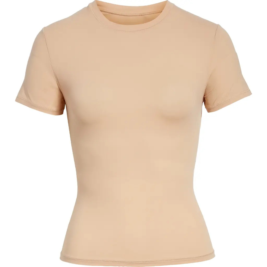 SKIMS Fits Everybody Short Sleeve T-Shirt in Clay at Nordstrom, Size 2X | Nordstrom