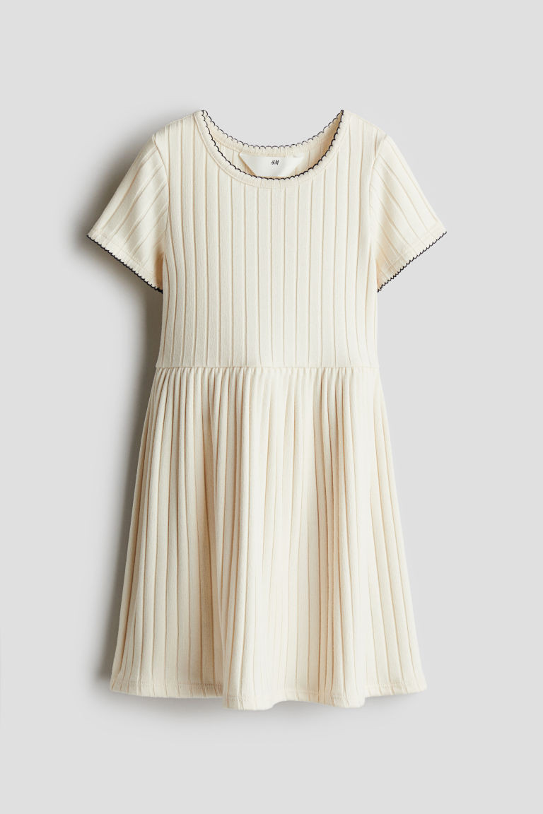 H & M - Rib-Knit Dress - Beige | H&M (US + CA)