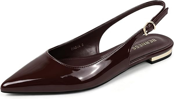Slingback Flats for Women, Pointed Toe Flats with Buckle Strap Low Heel | Amazon (US)