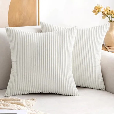 Deconov Decorative Compression Corduroy Square Throw Pillow Covers With Inserts | Wayfair North America