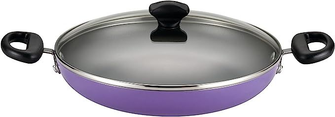 Farberware Dishwasher Safe Nonstick Saute Fry/All Purpose Pan with Lid, 11.25 Inch, Purple | Amazon (US)