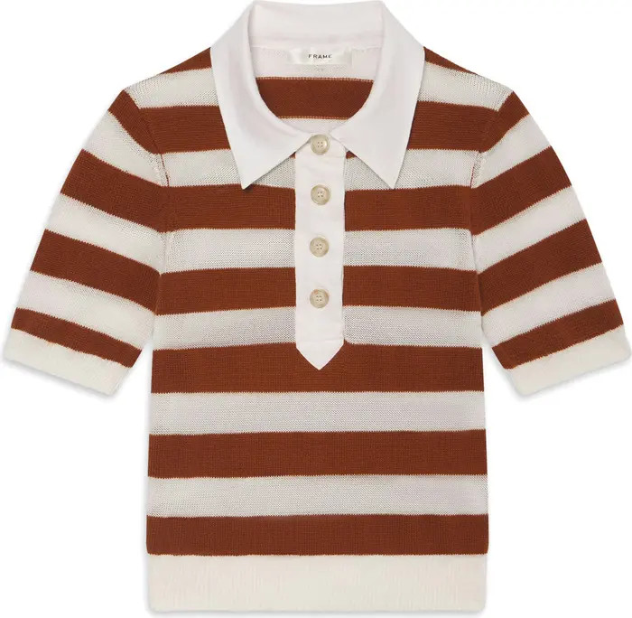 FRAME The Bold Stripe Cashmere & Cotton Polo | Nordstrom | Nordstrom