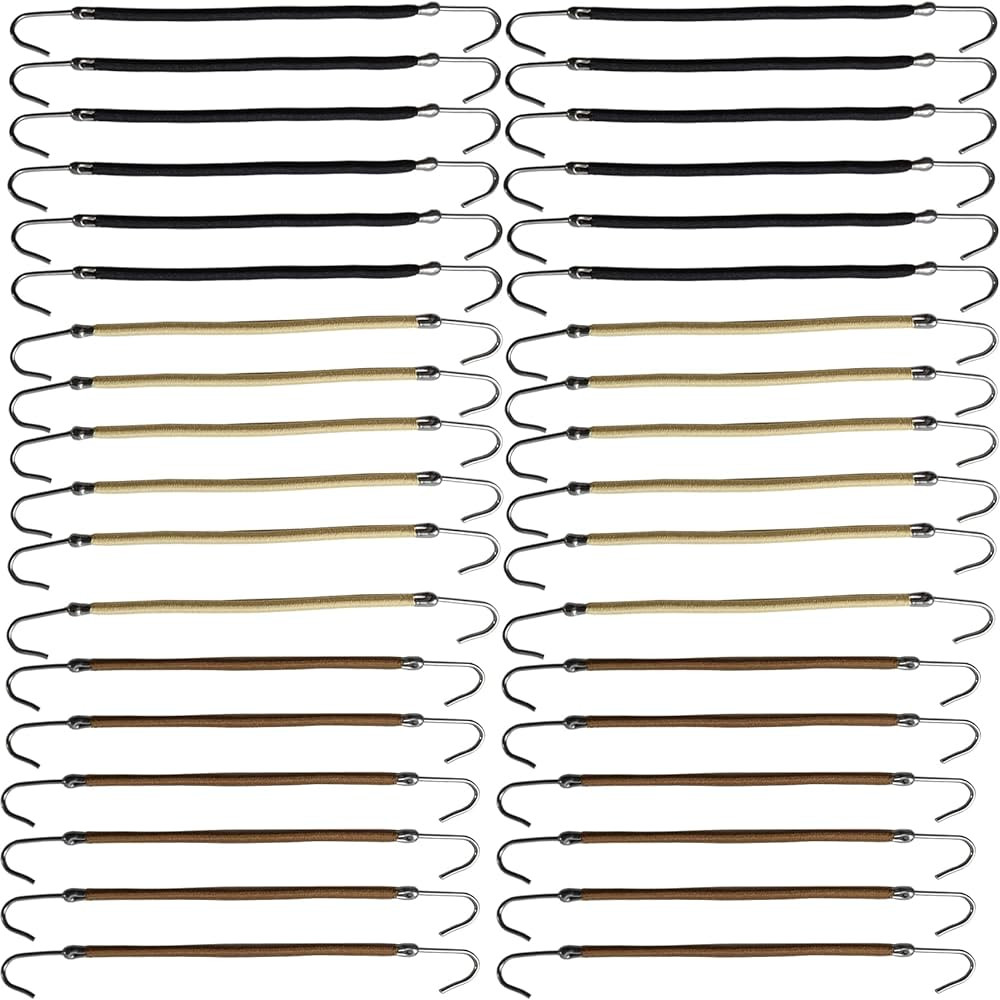 NSBELL 36PCS Elastic Hook Hair Tie Styling Ponytail Holder Hooks Hair Cord (Black, Coffee and Apr... | Amazon (US)