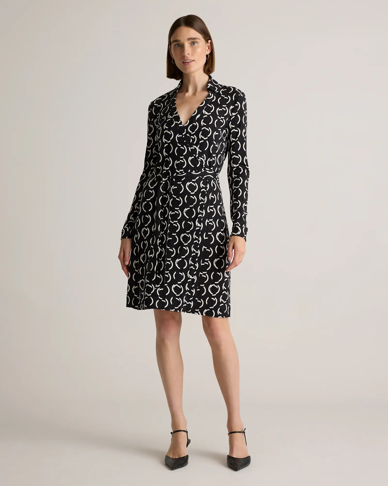 100% Silk Jersey Mini Wrap Dress | Quince