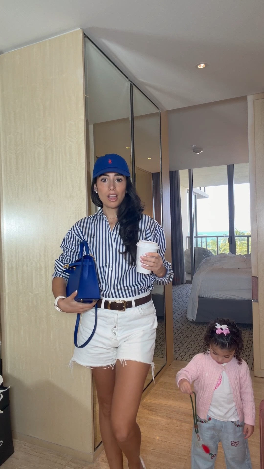 Blue Kelly, white denim, crisp button down, baseball cap energy. Casual but fun 

#LTKgrwm #LTKmomlife #LTKootd