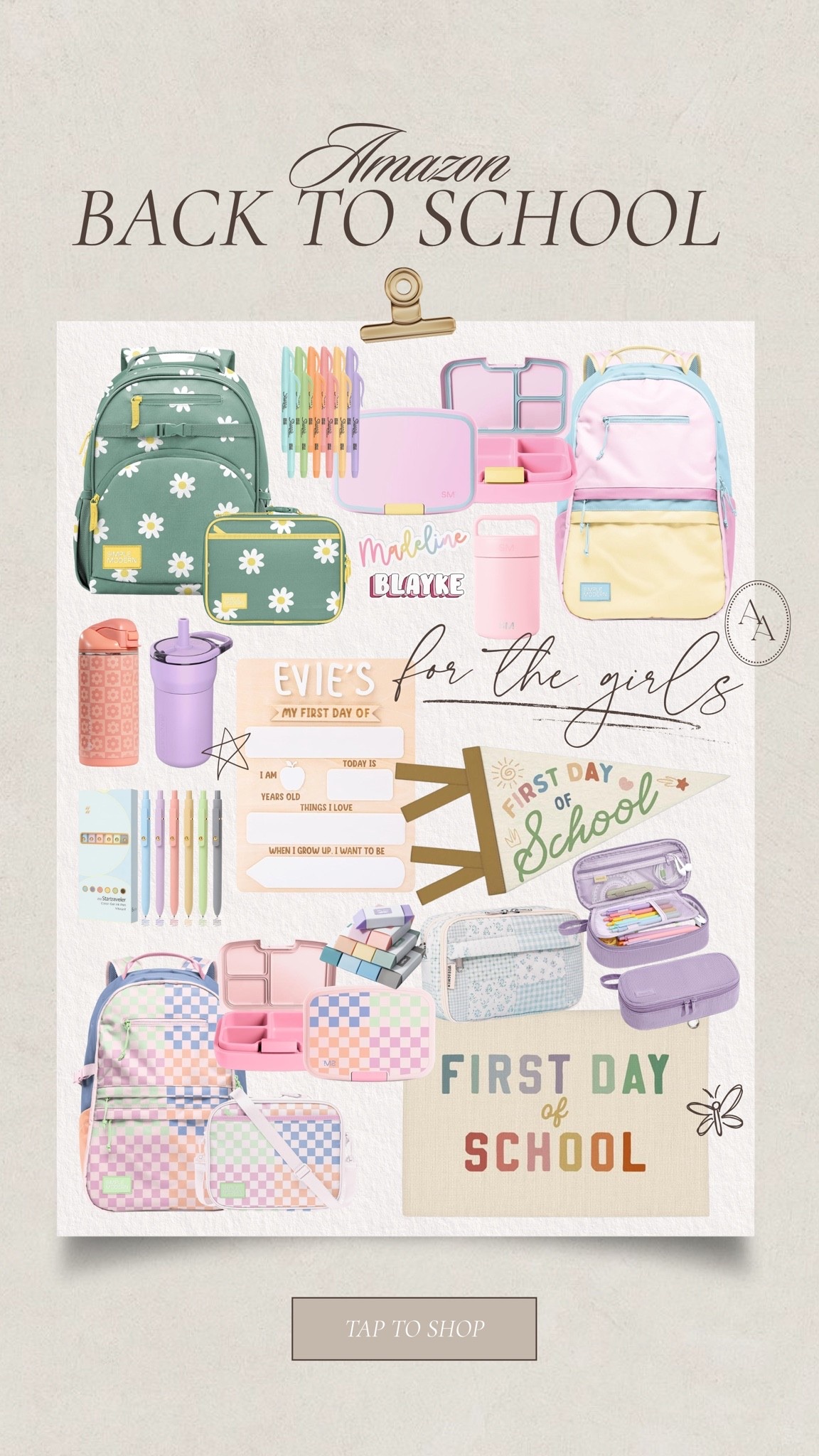 Cute & affordable school essentials from Amazon— for the girls! 🌸📝 First day of school signs + pennants, backpacks, lunch boxes, lunch packing essentials, water bottles, and more! 

Amazon finds || back to school || classroom essentials || school supplies ||

#LTKKids #LTKSeasonal #LTKmomlife