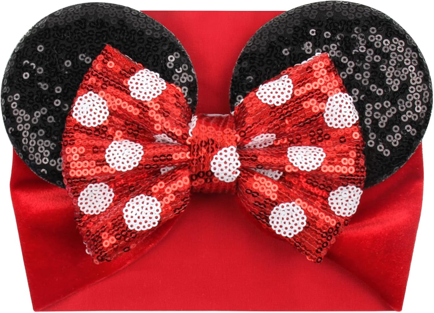 Baby Girl Sequin Hairbows Headband with Glitter Mouse Ears for Newborn Infant Toddler Kids Fashion H | Amazon (US)