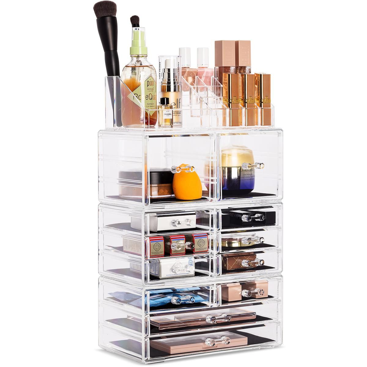 Sorbus Makeup and Jewelry 12-Drawer Display Case Organizer - 20815631 | HSN | HSN