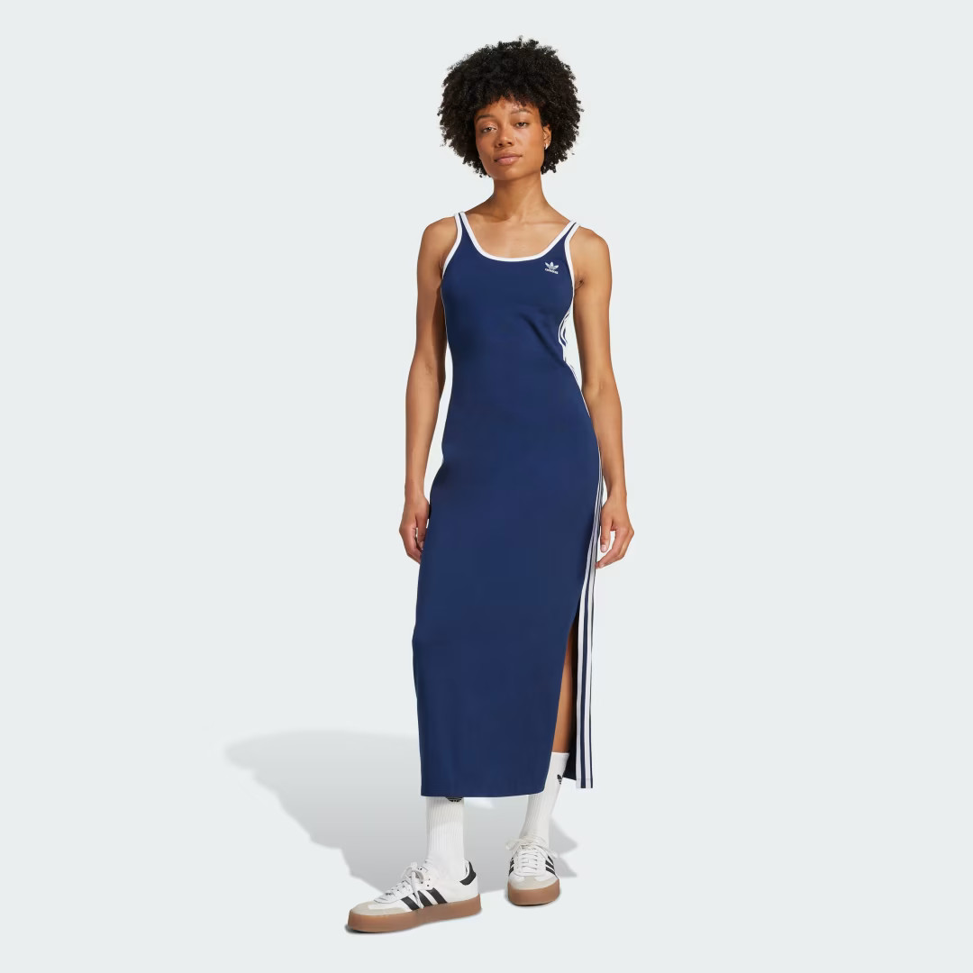 adidas Adicolor 3-Stripes Tank Maxi Dress Blue M - Womens Originals Skirts & Dresses | adidas (US)