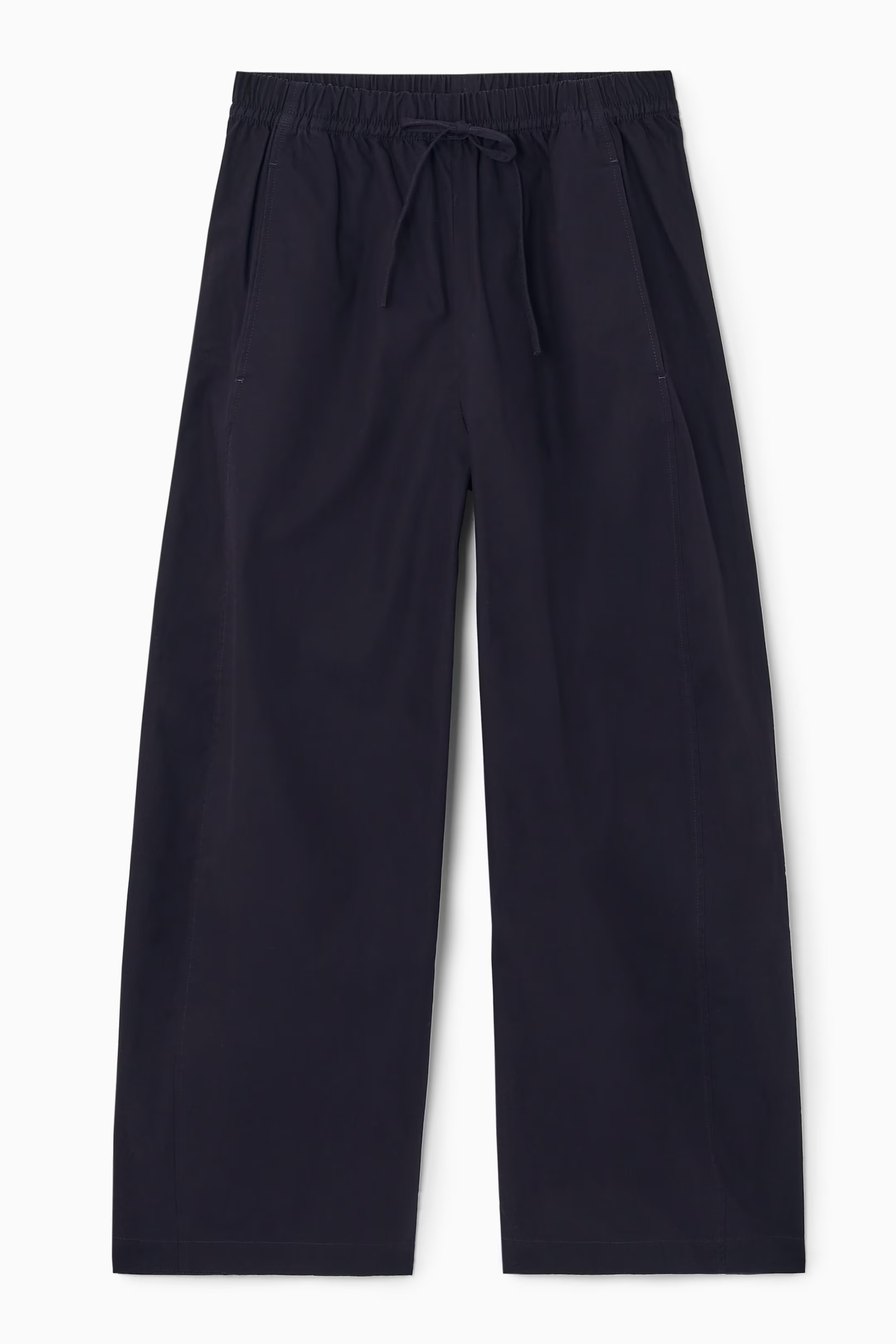 ELASTICATED BARREL-LEG TROUSERS - NAVY | COS GB | COS UK