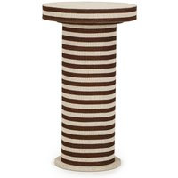 TOV Lyra Natural Striped Cotton Jute Contract-Grade Side Table, Cotton-Jute-Mdf in Brown by DecoratorsBest | DecoratorsBest