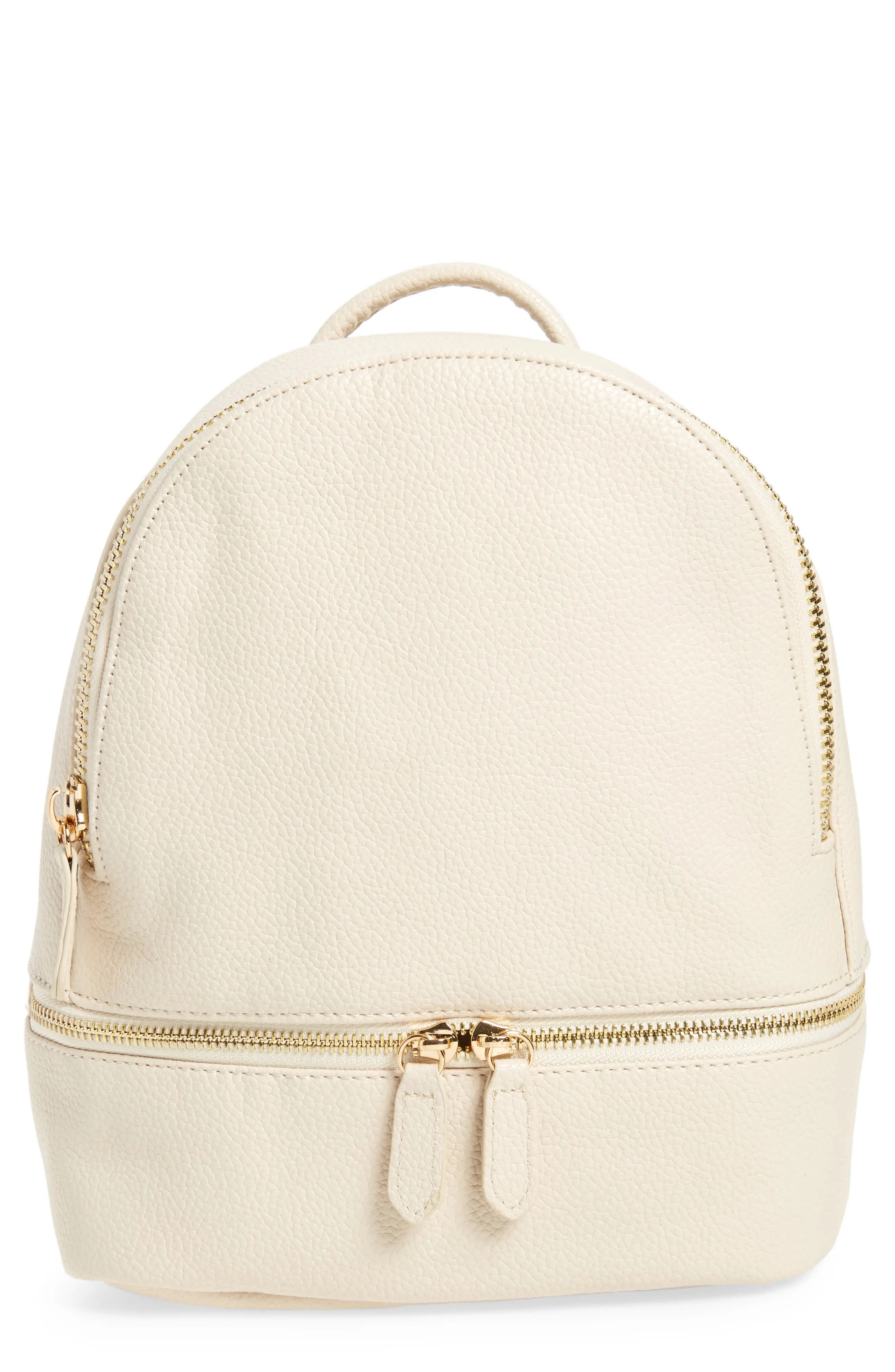 Faux Leather Mini Zip Backpack | Nordstrom