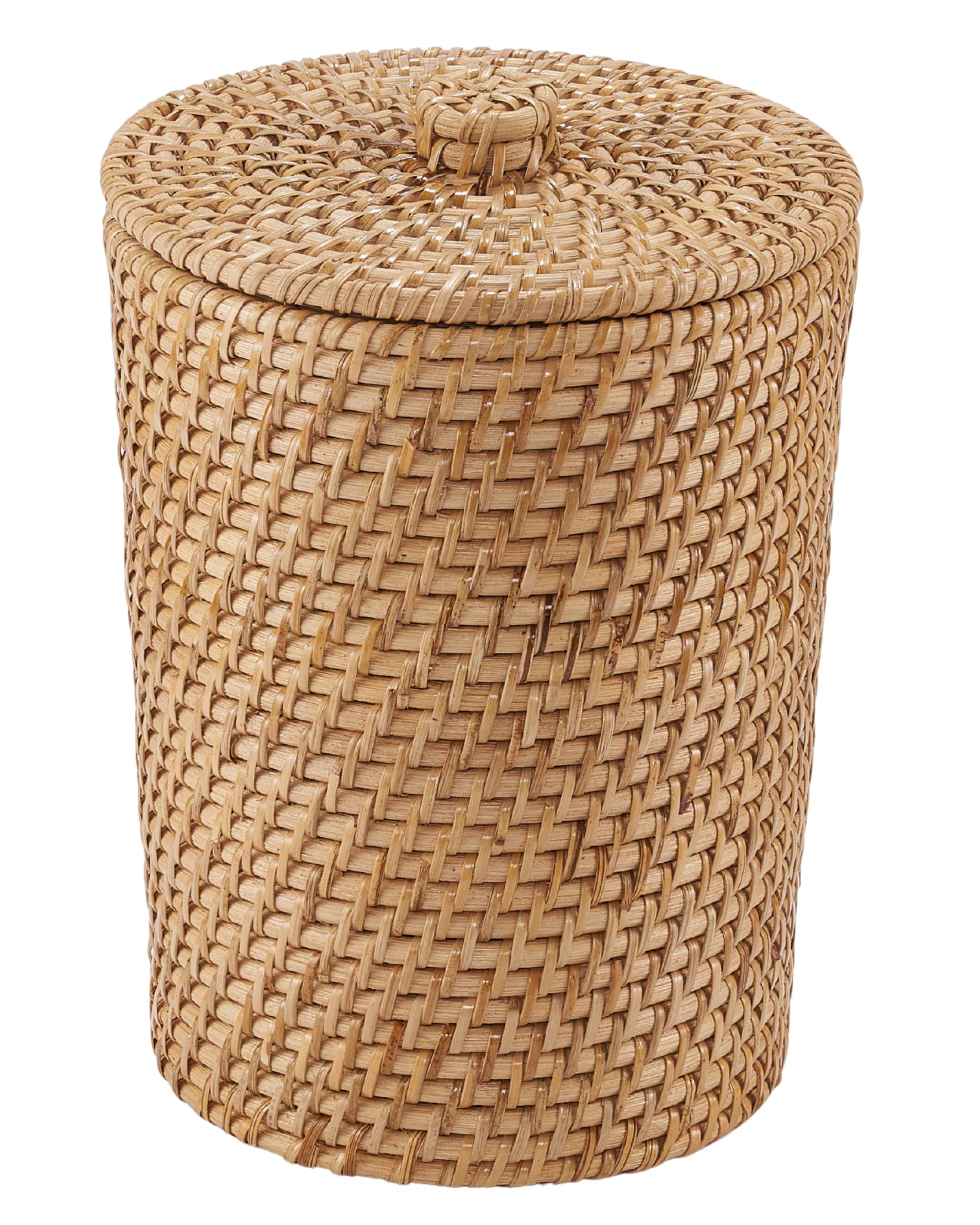 Wicker Trash Can with Liner and Lid - Rattan Trash Can - Wicker Waste Basket for Bathroom, Bedroo... | Amazon (US)