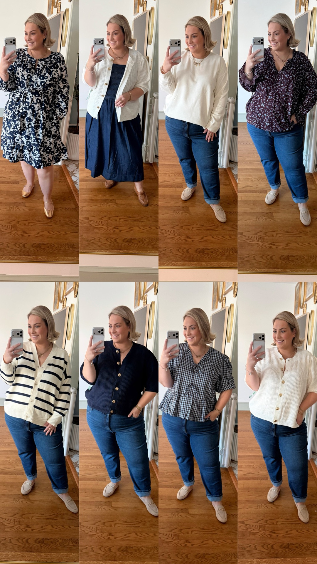 New arrivals from Walmart I’m loving 😍
Blue & White dress: 2X
Denim dress: XXL
Jeans: 22 petite
White sweatshirt: 3X
Maroon blouse: XXXL
Stripe sweater: 2X
Navy & white sweater with gold buttons: 2X
Gingham blouse: XXXL



#LTKSeasonal #LTKPlusSize #LTKFindsUnder50