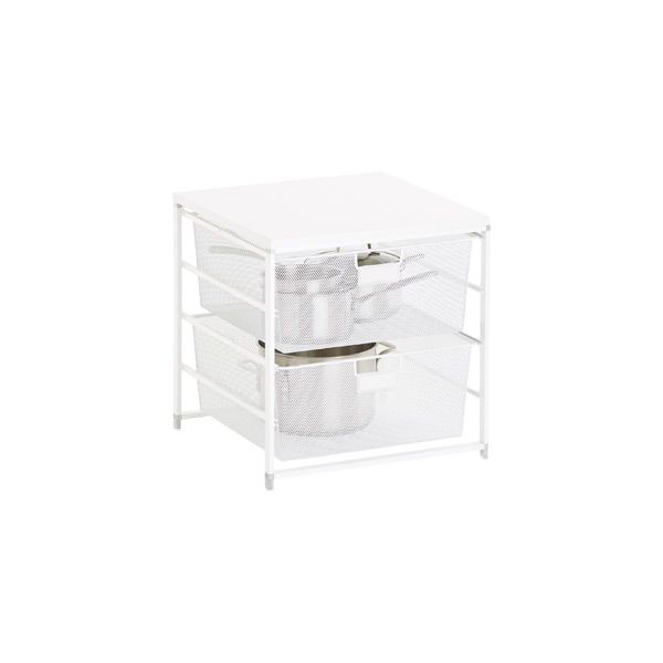 Elfa Cabinet-Sized Mesh 2-Drawer Solution White | The Container Store