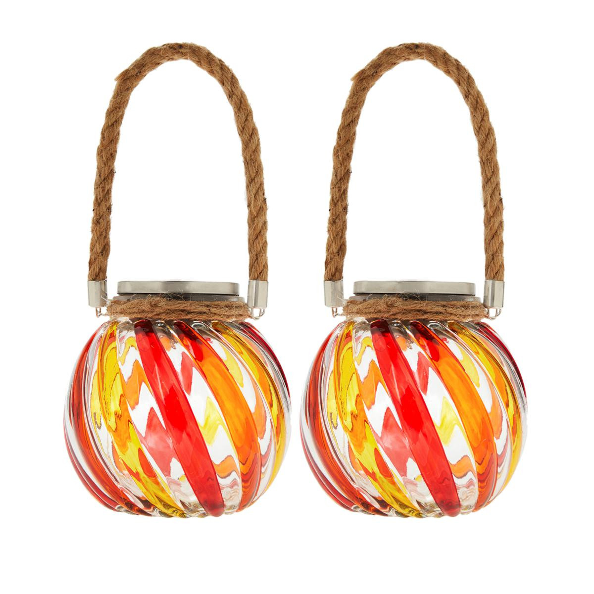 Bell + Howell Illuminated Solar Glass Lantern 2-pack | HSN