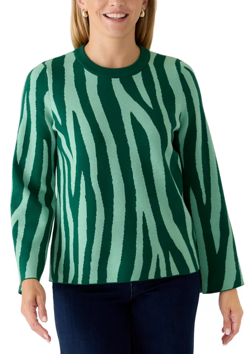 Women's Long Sleeve Crew Neck Intarsia Sweater | Belk