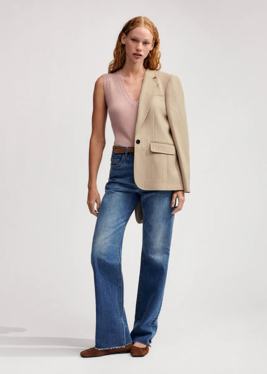 Merino Cashmere Silk Lofty V-Neck Sweater Vest | ME+EM US