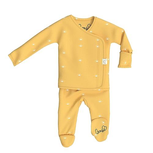 Bonsie Skin to Skin Babywear Footie Bodysuit - Baby Footed One Piece with Yellow Sun Pattern - Sunrise (3-6 Months) | Amazon (US)