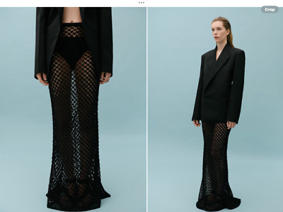 Victoria Beckham x Mango Asymmetrical Crochet Skirt in Black,NWT,XS.orig$170  | eBay | eBay UK