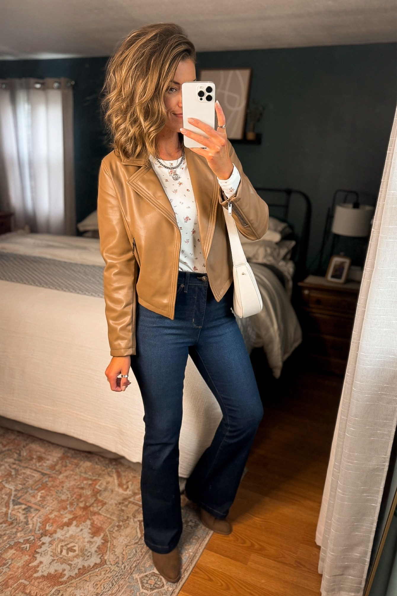 Faux leather jacket now on clearance. 
Wearing size small. TTS 

#LTKStyleTip #LTKSeasonal