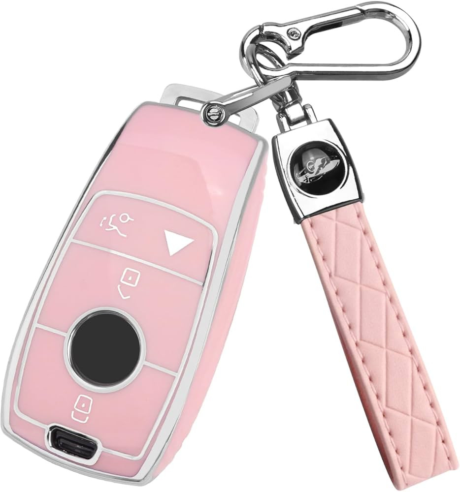 QBUC for Mercedes Benz Key Fob Cover with Keychain,Soft TPU Key Case Protector Compatible with Me... | Amazon (US)